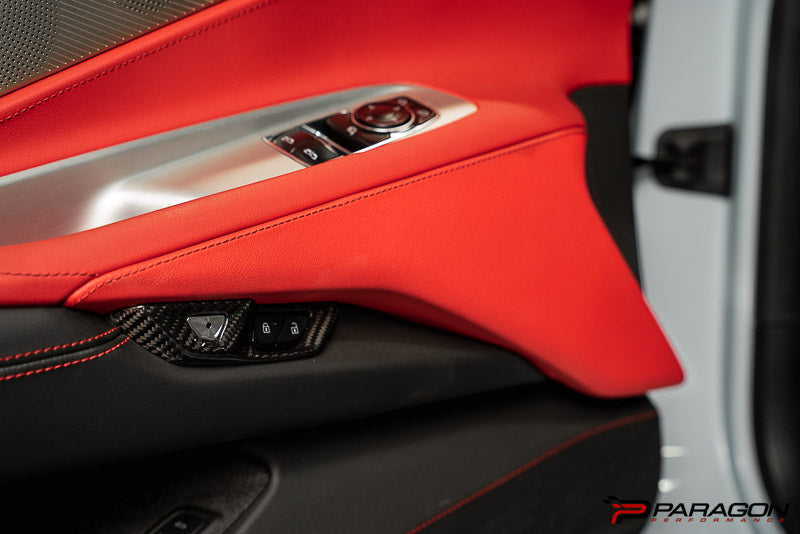 C8 Corvette Carbon Fiber Lower Door Panel Overlay