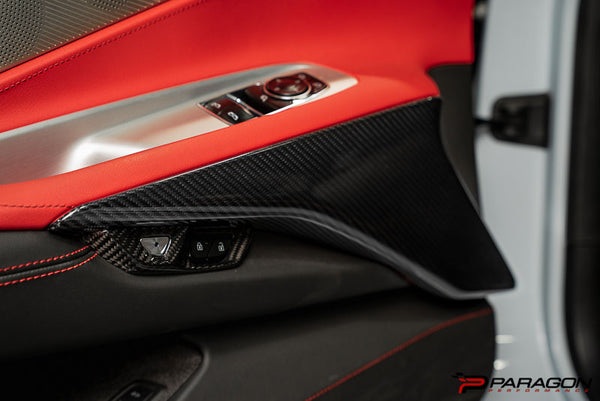 C8 Corvette Carbon Fiber Lower Door Panel Overlay
