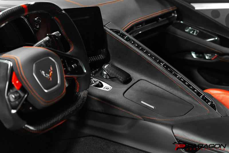 C8 Corvette Carbon Fiber Mode Selector Overlay - Black or Red