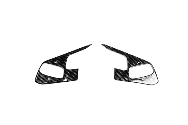 C8 Corvette Carbon Fiber Steering Wheel Black Side Covers - Heated 24+