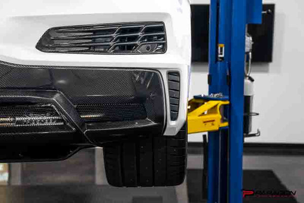 Paragon Performance C8 Corvette Z06 / E-Ray / ZR1 Extended Rear Splash Guards - Carbon Flash