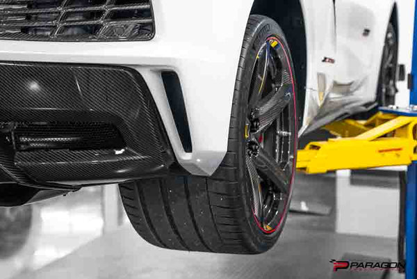 Paragon Performance C8 Corvette Z06 / E-Ray / ZR1 Extended Rear Splash Guards - Carbon Flash