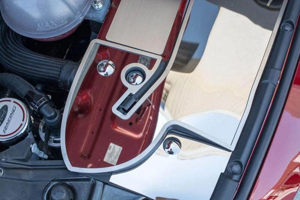 2015-2017 Mustang - Front Header Plate 4PC | Polished W/Brushed Trim