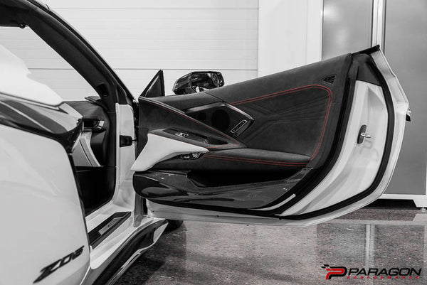 CCS C8 Corvette Carbon Fiber Door Kick Panel Overlay