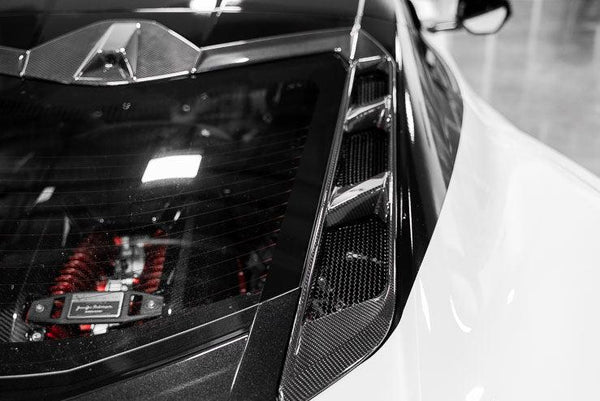 C8 Corvette Carbon Fiber Rear Hatch Vent Overlays