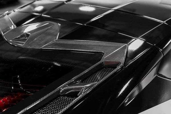 C8 Corvette Carbon Fiber Rear Hatch Vent Overlays