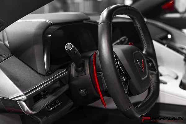 C8 Corvette Red Carbon Fiber Paddle Shifter Replacement