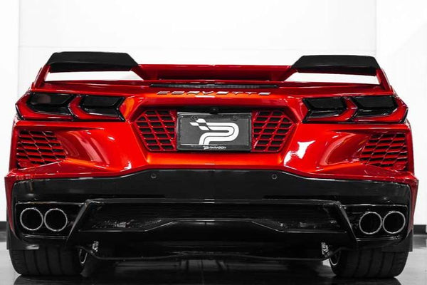 C8 Corvette Z51 Spoiler Wickers - Carbon Flash