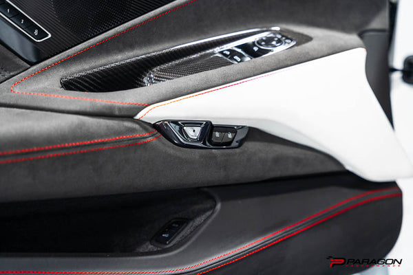 CCS C8 Corvette Red Carbon Fiber Lock Trim Overlay