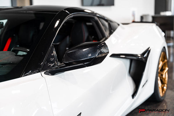 CCS C8 Corvette Red Carbon Fiber Mirror Overlays