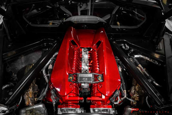 CCS C8 Corvette Z06 LT6 Red Carbon Fiber Engine Cover BLEMISHED