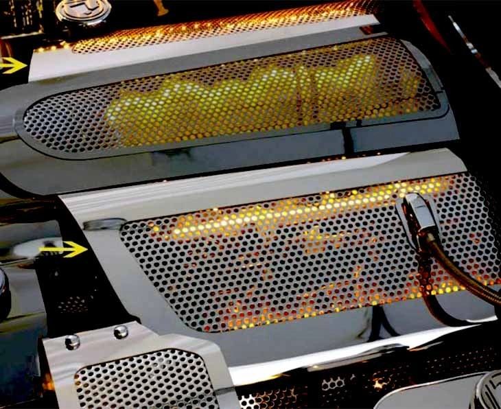 2005-2007 C6 Corvette - Illuminated Fuel Rail Replacement Covers Perforated | Stainless Steel, Choose LED Color