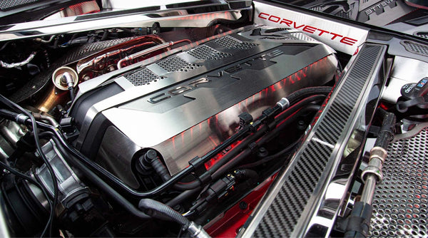 2020+ C8 Corvette Coupe - Rear Crossmember Covers w/Carbon Fiber Top Plate 2Pc | Choose Finish