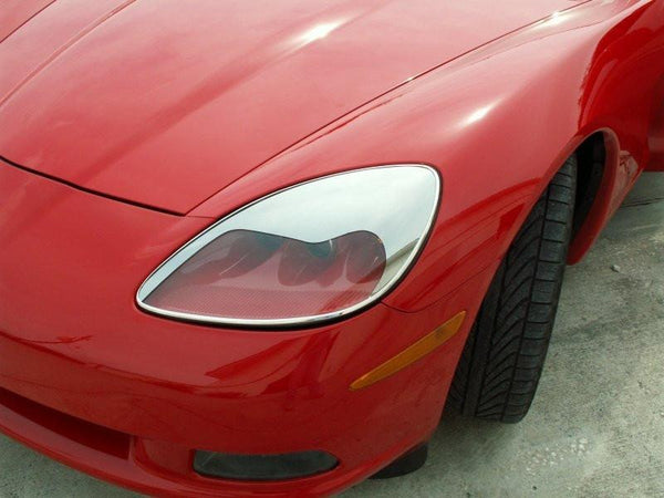 2005-2013 C6 Corvette - Headlight Aggressive Eyebrow Kit 2Pc | Chrome-Plated ABS