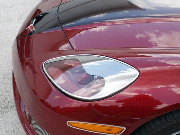 2005-2013 C6 Corvette - Headlight Aggressive Eyebrow Kit 2Pc | Chrome-Plated ABS