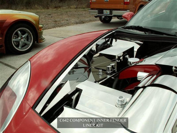 2005-2013 C6/GS Corvette - Inner Fender Liner Component 8Pc|Polished Stainless Steel