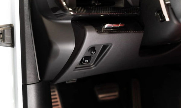 C8 Corvette Carbon Fiber Parking Brake Cover - Black or Red