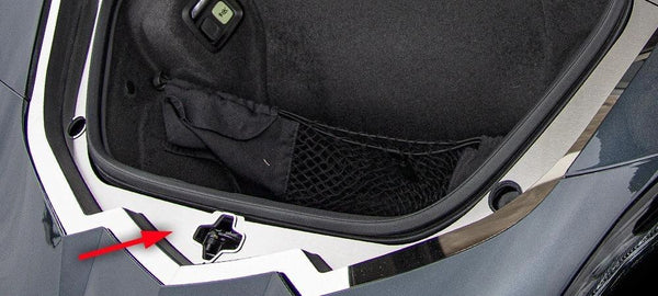 2020+ C8 Corvette Coupe - Frunk Latch Plate 2Pc | Brushed Finish w/Polished Trim