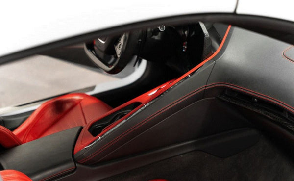 C8 Corvette Carbon Fiber Upper Right Center Console Trim - Black or Red