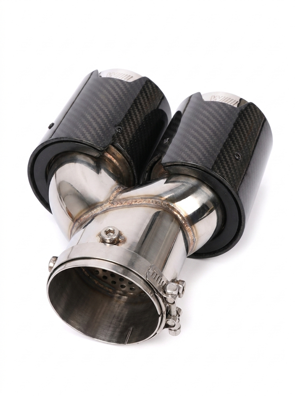 Carbon Fiber Dual Exhaust Tips for BMW M340i M240i M440i | G20 G42 G22 G23 G26 | Y-Pipe Single-to-Dual Conversion | Sold as Pair