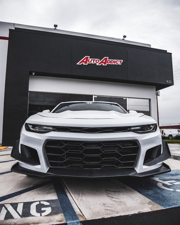 2019-2025 Chevy Camaro ZL1 1LE Track Package Front Bumper Conversion 13pcs Full Kit Flat BLK for Non-RS Headlights