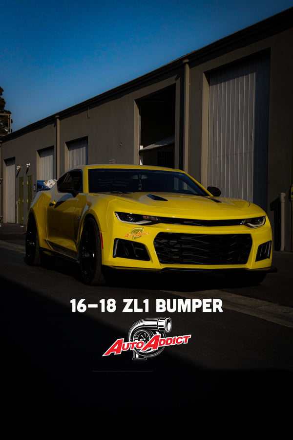 2016-2018 Chevy Camaro ZL1 Front Bumper Conversion 7pcs Ful Kit Flat BLK