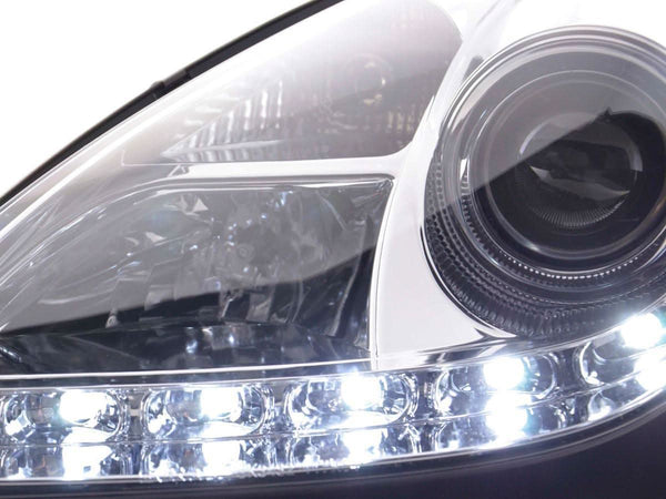 Mercedes Benz SLK (171) Chrome LED Headlights with Daytime Running Lights (2004-2011)
