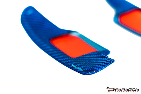 Paragon Performance C8 Corvette Paddle Shifter Covers - Blue Carbon Fiber