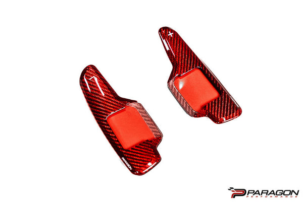 Paragon Performance C8 Corvette Paddle Shifter Covers - Red Carbon Fiber