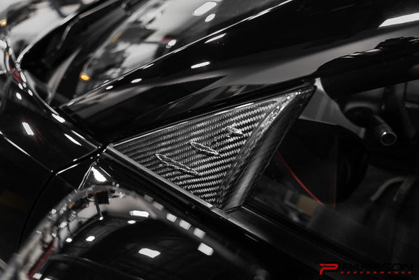 Paragon Performance C8 Corvette Carbon Flash Anti-Buffeting A Pillar Trim Overlay