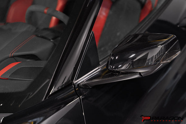 Paragon Performance C8 Corvette Carbon Flash Anti-Buffeting A Pillar Trim Overlay