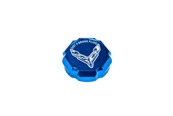 C8 "Corvette Flag" “Z06” "Paragon" “Z51” “ERay” “Corvette” Billet DOT 4 Brake Fluid Cap Cover - Black, Blue or Red
