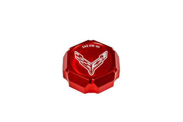 C8 Corvette 0W40 Stingray or ERay “Flag” “Paragon” “Corvette” “ERay” Billet Oil Cap Cover - Black, Blue or Red