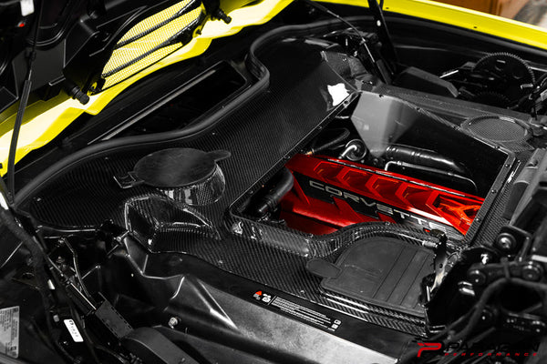 Paragon Performance C8 Corvette Carbon Fiber Clear Engine Cover - Convertible