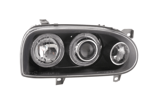 VW Golf 3 type 1HXO, 1 EXO Black Angel Eye Headlights (1991-1997)