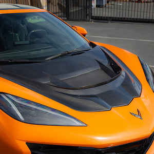 Upgrade Your Corvette C8 to be the Envy of the Road: The ZR1 Double-Sided Carbon Fiber Hood