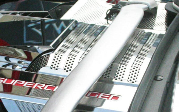 2012-2015 Camaro ZL1 - Supercharger Perforated Plenum Cover | Polished Stainless Steel