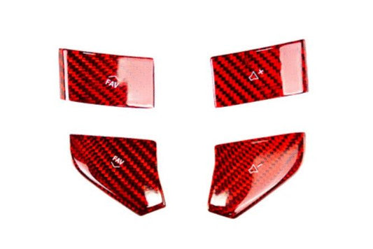 CCS Steering Wheel Red Carbon Fiber Button Covers 4PC - C8 Corvette