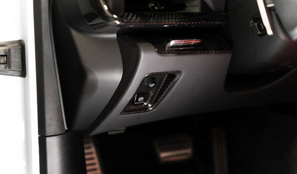 C8 Corvette Carbon Fiber Parking Brake Cover - Black or Red