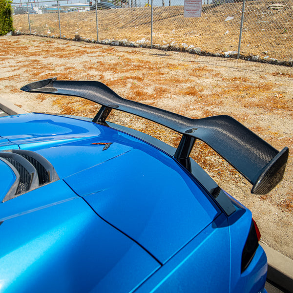 2023-2026 C8 Corvette Z06 / ZR1 / ERay Z07 Carbon Fiber Rear High Spoiler w/ Integrated 2 inch Upriser 1pc
