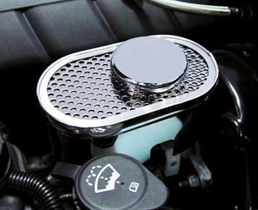 2009-2013 C6/Z06/GS Corvette - Master Cylinder Cover | Perforated Stainless w/Chrome Cap Cover