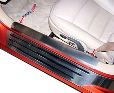 2005-2013 C6 Corvette - Inner Door Sills 2Pc | Brushed Stainless Steel