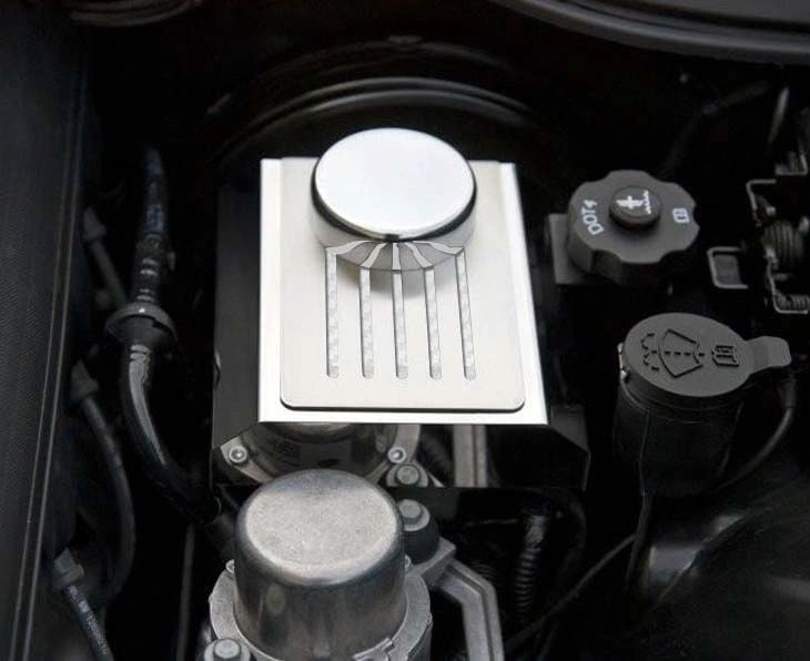 2014-2019 Z06/Z51/ZR1/C7- Brake Master Cylinder Cover w/Ribbed Slots MANUAL Trans. | Polished Stainless, Choose Color