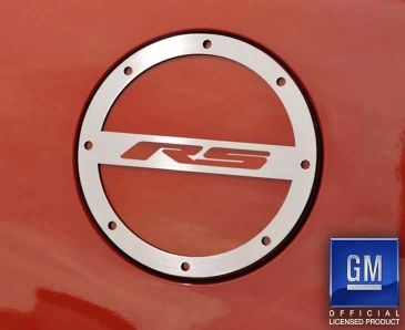 2010-2019 Camaro RS - RS Fuel Door Cover | Stainless Steel, Choose Finish