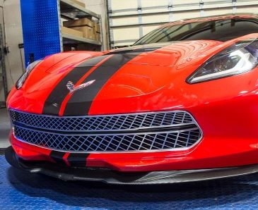 2014-2019 C7 Corvette Stingray - Front Grille Expanded Diamond Pattern | Polished Stainless w/Brushed Trim