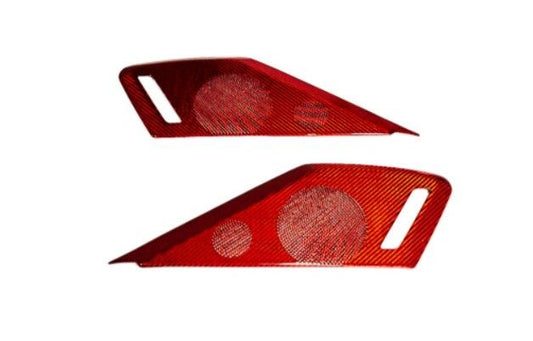 C8 Corvette Carbon Fiber Speaker Covers Red