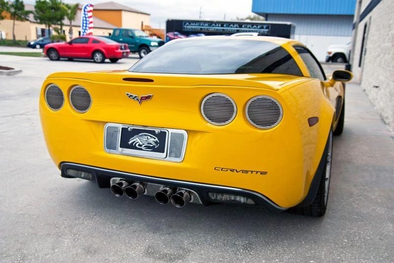 2005-2013 C6 Corvette - Billet Style Taillight Covers w/Blackout Kit 8Pc | Polished Stainless Steel, Blackout Vinyl