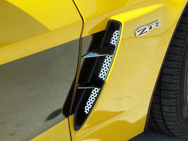 2006-2013 Z06 Corvette - Vent Spears w/Perforated Front Vents 6Pc | Polished Stainless