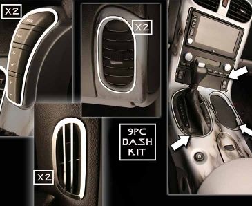 2005-2013 C6 Corvette - Dash Trim Kit 9Pc |Polished Stainless Steel