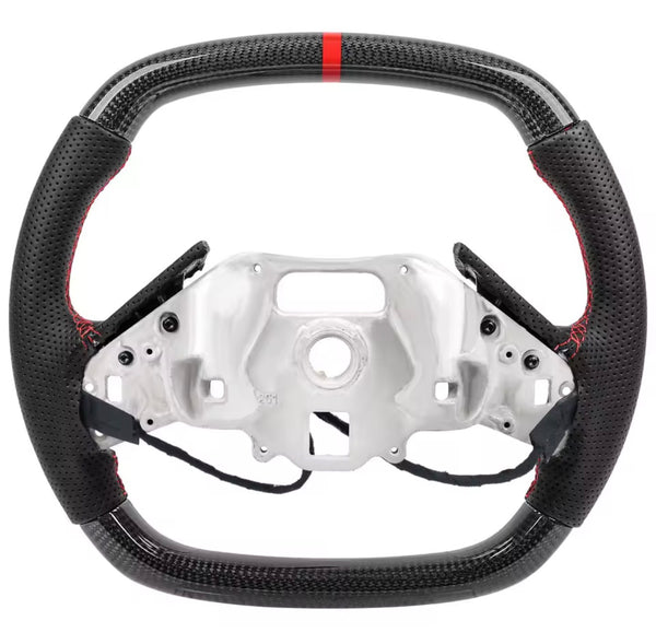 C8 Z06 Style Corvette Carbon Fiber Steering Wheel Retains Heat Function